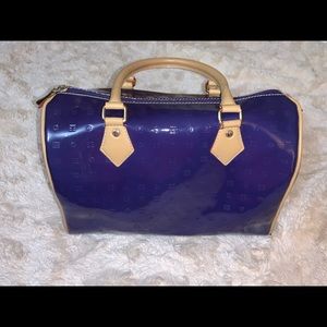 Arcadia Patent Leather Bag in Indigo